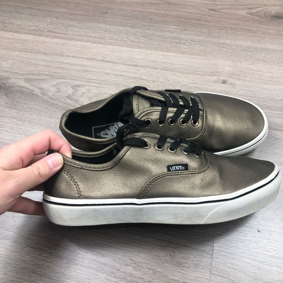 VANS gold metallic sllce up fashion sneakers - Picture 3 of 7